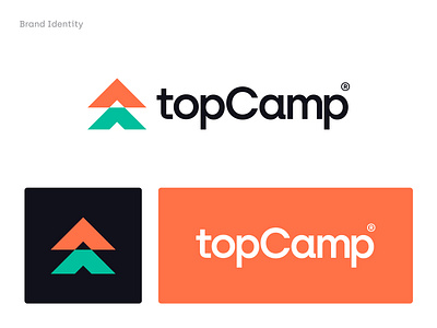topCamp - Brand Identity arrows bootcamp brackets branding camp code coding connection developer fintech fullstack icon identity it learn logo programming software tech web development