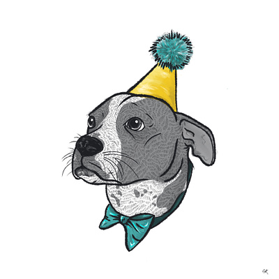 Party Pupper design dog doggo draw drawing fun graphic design hand drawn illustraor illustration party party hat sketch