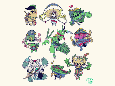 Grass Pirates! artwork branding character design commission design digital illustration drawing illustration illustration art lineart pokemon procreate