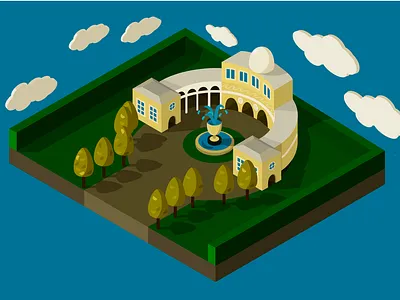 Isometric palace beginner buildings isometric isometry palace park vector