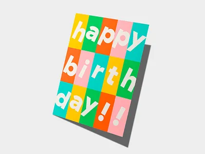 Happy Birthday Grid birth birthday birthday card colorful greeting card grid pattern stationery
