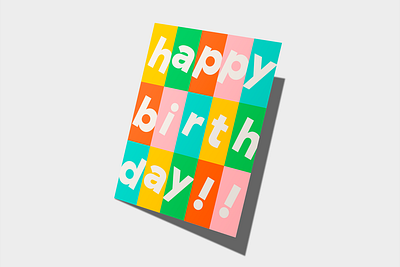 Happy Birthday Grid birth birthday birthday card colorful greeting card grid pattern stationery
