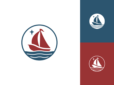Lodestar boat branding illustration logo nautical ship simple vector