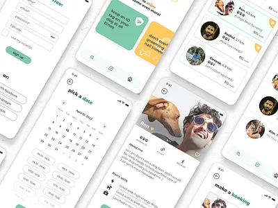 Design for a dog walking app app app design branding case study design ui ux
