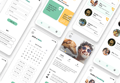 Design for a dog walking app app app design branding case study design ui ux