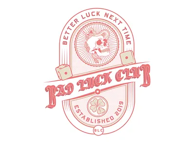 Bad Luck Club branding pack badgedesign branding design icon illustration logo logodesign skull art typography vector vectorart vintage badge