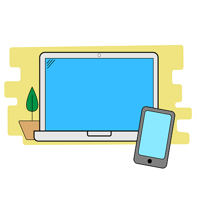 Quaratine Survival Kit app cellphone design icon illustration laptop minimal mobile plant vector web