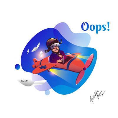 Oops adobe illustrator art creative doodle drawing gradient illustration