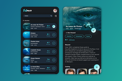 Movie App UI - Blue Ocean app daily ui design mobile mobile app mobile ui ui uidesign ux webdesign