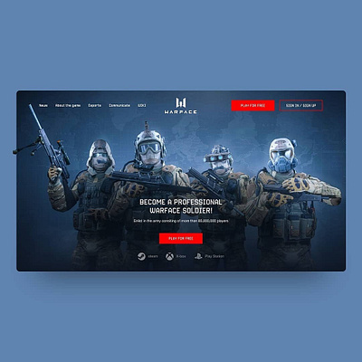 Warface website redesign design gamedesign interfacedesign ui uidesign userinterface ux uxdesign uxuidesign warface web webdesig