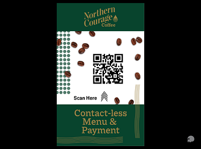 Northern Courage Coffee QRCode Poster adobe illustrator branding coffee coffee beans graphic graphicdesigner greenery menu modern retro payment poster print qrcode typography vector