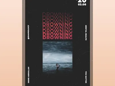 Drowning design graphic illustration mental health awareness mentalhealth poster poster art poster design shapeology shapes