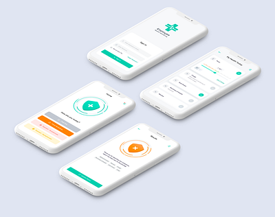 Employee Health Monitoring app design cards covid19 employee gatekeeper healthcare ios logo medical app mobile app monitoring temperature