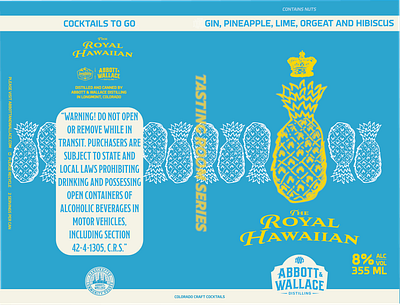 The Royal Hawaiian By Abbott & Wallace branding colorado design distillery graphics illustration illustrator label design labels longtucky spirits modern product design