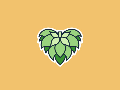 Hop Heart beer brand brandmark brewery hop hops identity logo