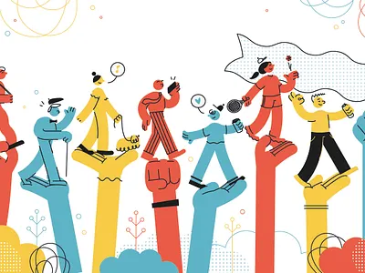 Community adobe illustrator character design character illustration colour palette digital illustration illustration linework vector