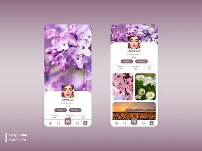 Daily UI 006 - User Profile dailychallenge dailyui dailyui006 figma interface mobile profile userprofile ux ui