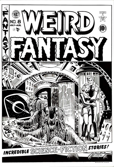 EC Comics WEIRD FANTASY #8 Cover re-creation 1950s classic comics ec comics illustration popart science fiction