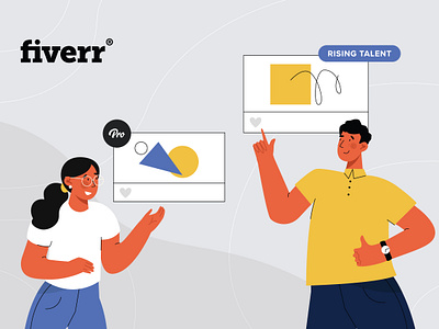 For Fiverr app design flat illustration logo people ui vector web