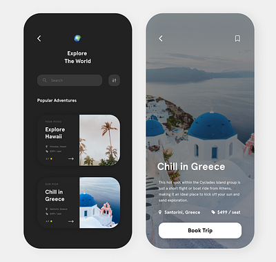 Travel App 2 app branding design illustration illustrator minimal ui ux web website