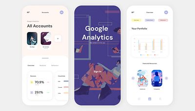 Google Analytics App app branding design illustration illustrator minimal ui ux web website