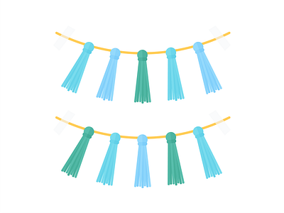 Day 231 - 366 Days of Illustration Challenge - MintSwift digital digital illustration flat design flat illustration flatdesign garland home decor home decoration illustration illustrations illustrator interior design mintswift string tape tassel tassels vector vector art vector illustration