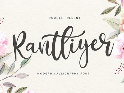 Rantliyer - Calligraphy Font calligraphy casual elegant feminime handdrawn handlettering handwritten ligature lovely luxury modern script signature stylish whimsical