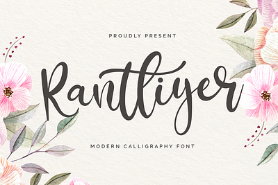 Rantliyer - Calligraphy Font calligraphy casual elegant feminime handdrawn handlettering handwritten ligature lovely luxury modern script signature stylish whimsical