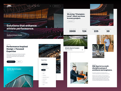 PBK Sports Website agency architecture branding design firm layers layout sports studio ui ux website