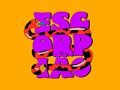 Signs: Scorpion astrology lettering signs type typography