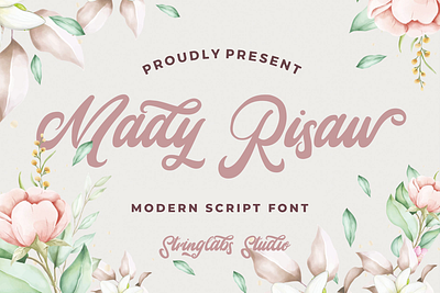 Mady Risaw - Modern Script Font bold brush calligraphy font groovy handlettering lovely modern puaencode retro script stylish vintage whimsical