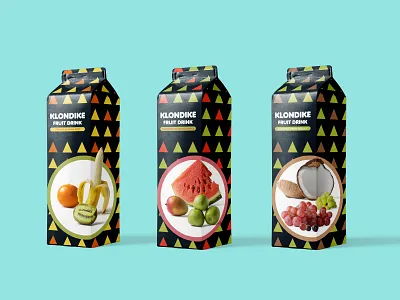 Klondike Fruit Drink Mockup branding carton drinks fruity illustrator klondike packagedesign packaging photoshop