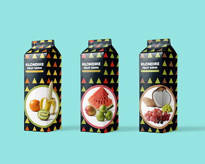 Klondike Fruit Drink Mockup branding carton drinks fruity illustrator klondike packagedesign packaging photoshop