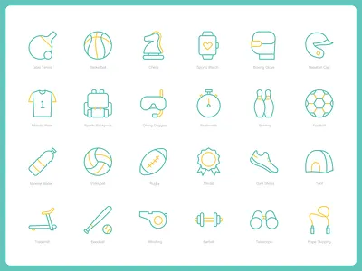 Sports series Icon baseball basketball bowling boxing glove design icon medal rugby sport stopwatch telescope ui whistling