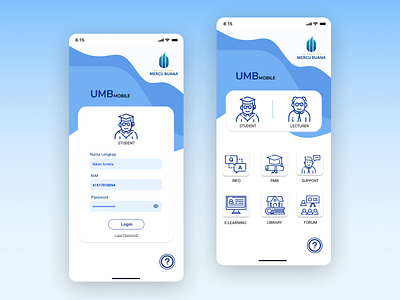 UMB Mobile Redesigned - 3 app branding clean up design dashboard ui education app flat login box login page mobile app design redesign ui ui ux design ux