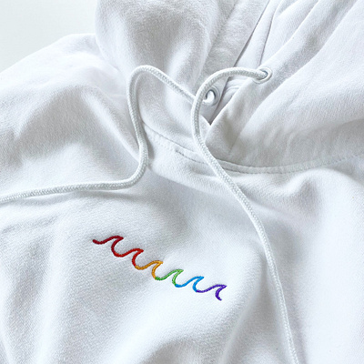 Rainbow Waves Hoodie apparel beach embroidery hoodie ocean pride rainbow shirt summer sweatshirt waves wavy