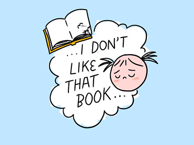 I Don't Like that Book illustration lettering monoline procreate procreate lettering stuff my kid says