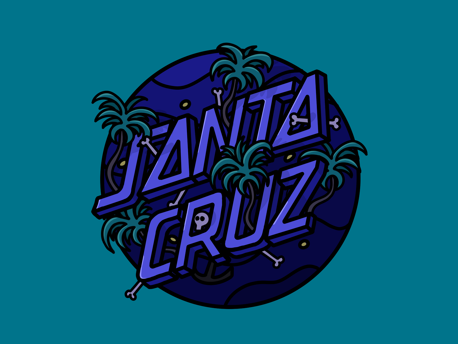 santa cruz skateboard logo by Joshua Wootonn on Dribbble