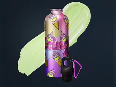 WATCH THE ICING ice cream flask bottle 🍦💖 3d 3dmodeling branding graphic design illustration logo logo design mockup packaging photo editing product productdesign ui