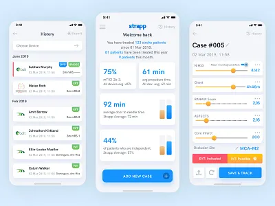 Strapp - app for ﻿saving patient's brain challenge cuberto medical app mobile app design mobile ui sketchapp ui8 ui8net uiuxdesign uplabs