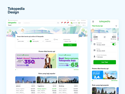 Tokopedia - KAI Revamp illustration tokopedia train travel travel app ui design uxdesign web design