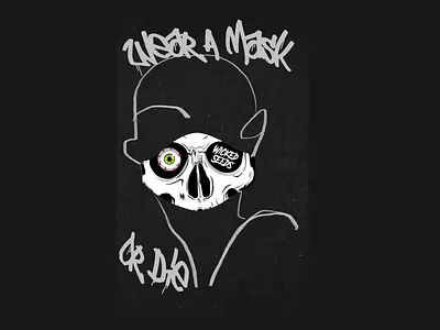 Wear a mask design flat illustration vector