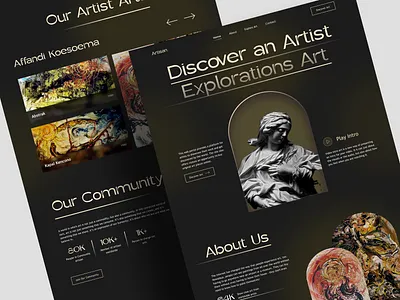 Artisan - Art Gallery Exhibition Landing Page art artist clean design exhibition gallery history landing page old ui ux virtual exhibition web website