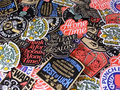 Stickers! badge badgedesign branding graphic design illustration illustrator lettering logo merch sticker typography vector