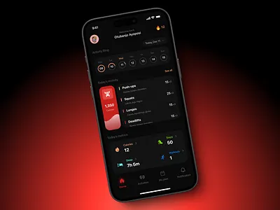 Fitness app fitness app red ui