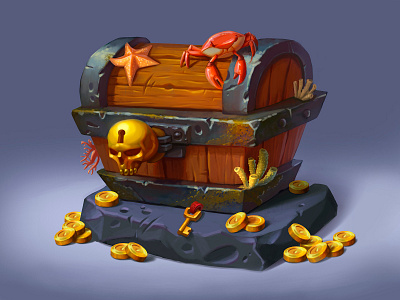 Pirate chest 2d 2d art art artwork brush chest color design digital digitalart game game art game design graphic illustration items pirates