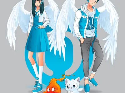 Sky Angels 2d art illustration