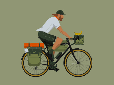 Bike Packing bicycle bike bike app bikepacking cycling cycling illustration flat icon icon design illustration illustrator neutral colour travel app travel illustration ui ui illustration