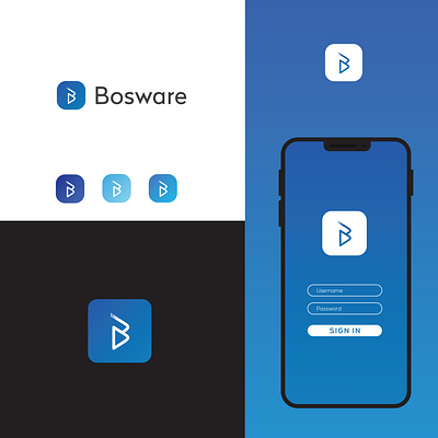 bosware b brand identity branding design design designer designers flat illustrator logo logo design logo design branding logo designer logo maker logodesign minimal tech tech logo technology typography vector