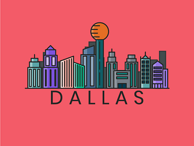 Dallas flat design illustrator vector